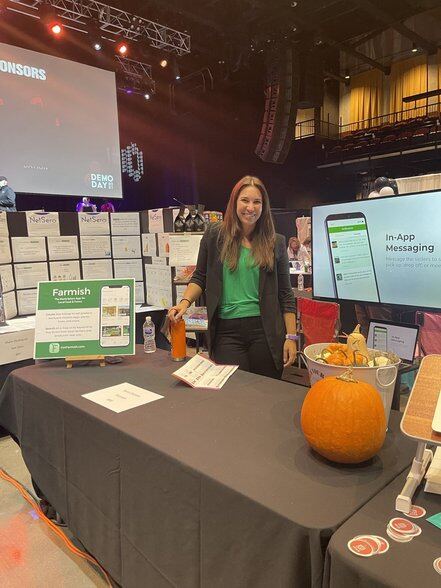 Terra Osman, Founder of Farmish, at the Farmish booth at Start Garden Demo Day 2021